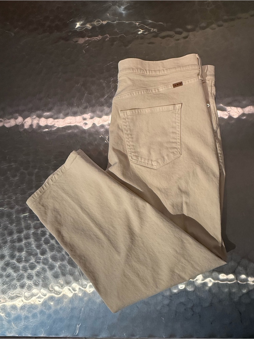 AYR "The Easy Easy" Straight Leg Jeans Cream Off-White Size 34x27